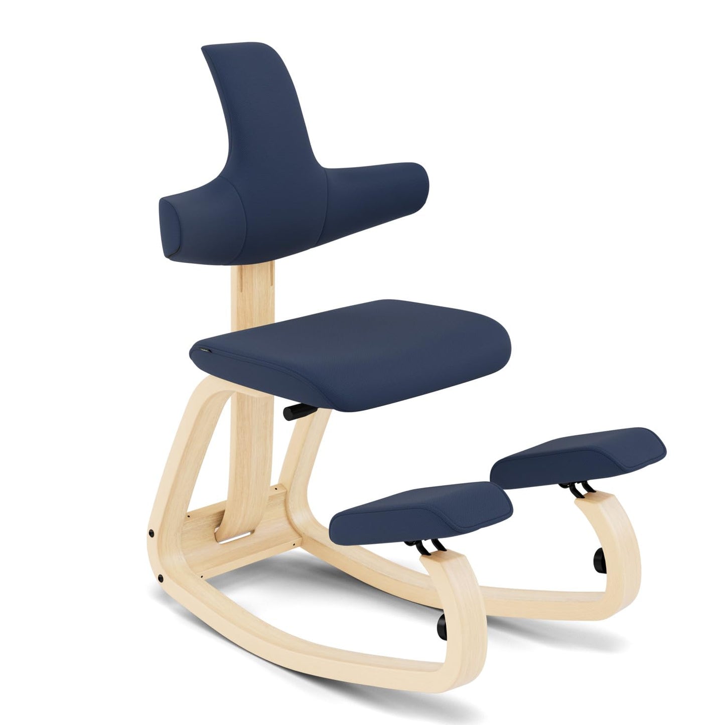 Varier ThatSit Balans Adjustable Ergonomic Kneeling Chair with Backrest, 10-Year Limited Warranty, Designed by Peter Opsvik, Blue/Natural