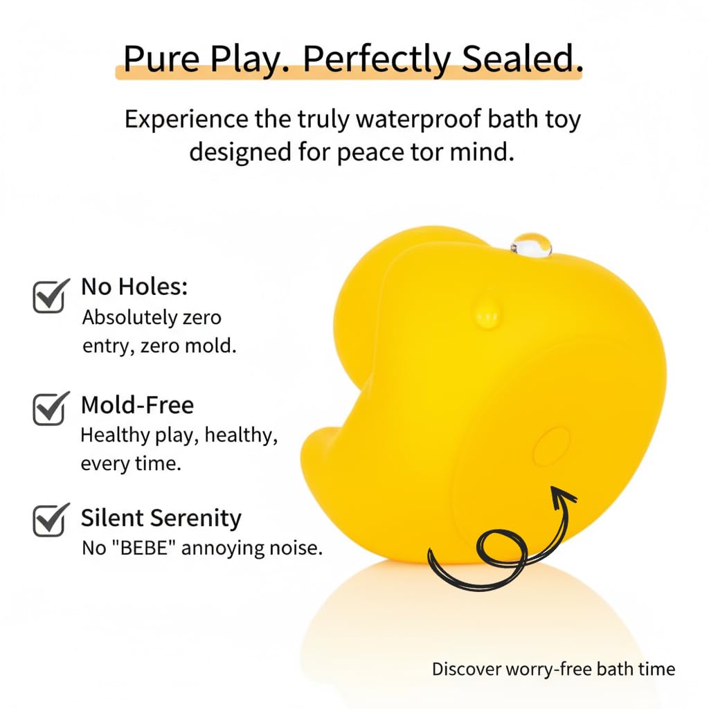 Kalafona Waterproof No Squeak No Hole No Bebe Noise 20 Pcs 3 Inch Rubber Funny Yellow Ducky Duck Bath Pool Toy Without Hole for Kid Shower Bathtub Toy Birthday Party Decor Cake Topper in Bulk