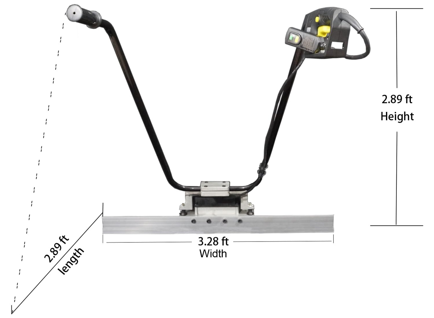 SOLAR CROWS Corded Electric Concrete Power Screed - Heavy Duty Vibratory Leveling Tool with an 1M (3.3 Feet) Harden Blade, Wet Cement Finishing Machine for Road Construction & Floor Smoothing