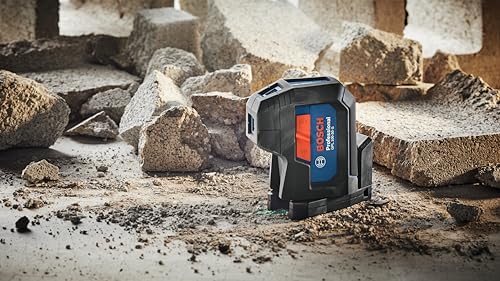 BOSCH GPL100-30G Green-Beam Self-Leveling Alignment Laser, Includes 2 AA Batteries, Built-In Multipurpose Mount, & Hard Carrying Case