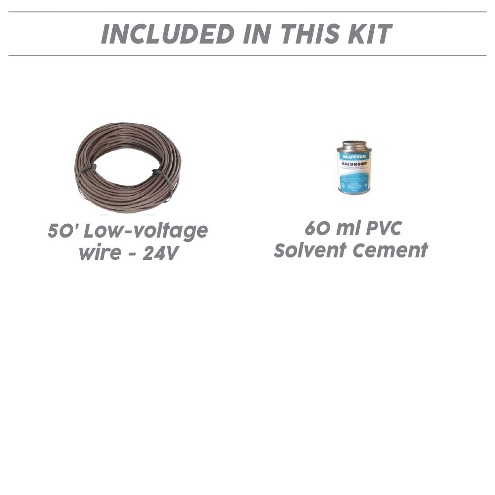 OVO Complet Central Vacuum 3 inlets Installation kit with 48 ft PVC Pipe and Fittings Included, White (INST-3P-WH-NAD)