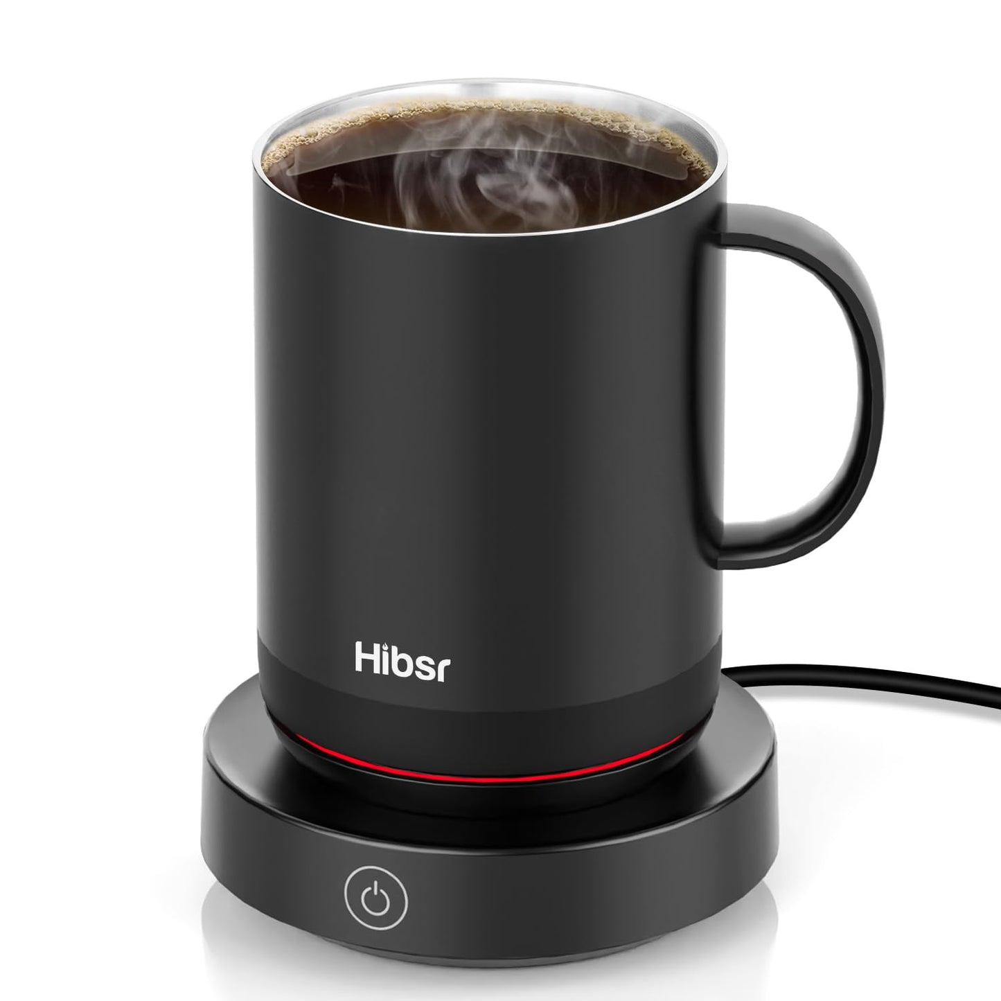 Hibsr Coffee Mug Warmer Set: Smart Electric Warmer with Auto Shut-Off & Faster Direct-Contact Heating Up to 149°F - Gifts for Men Women