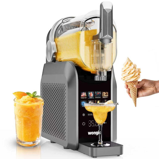 Slushie Machine Pro, No Ice Needed, 88oz Slushy Machine for Home, Frozen Drink Maker with 7 Preset Programs, Add Ice Cream model, Margaritas, Frappés, Milk Shake, HD color touch screen, Auto Rinse