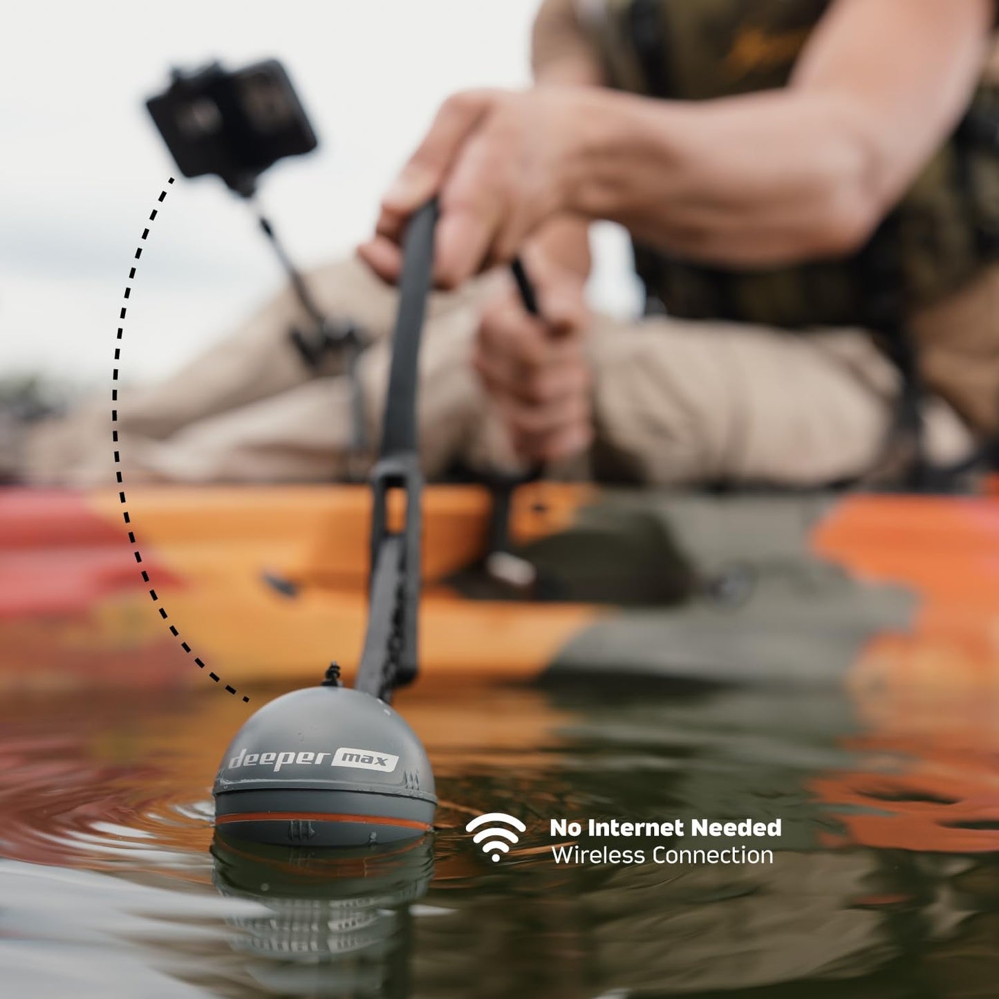 Deeper MAX Castable GPS Fish Finder– Portable Chirp Sonar Depth and Fish Finder for Boat Fishing, Ice Fishing, Shore Fishing - Personal 3D Depth Maps with User-Friendly Free App
