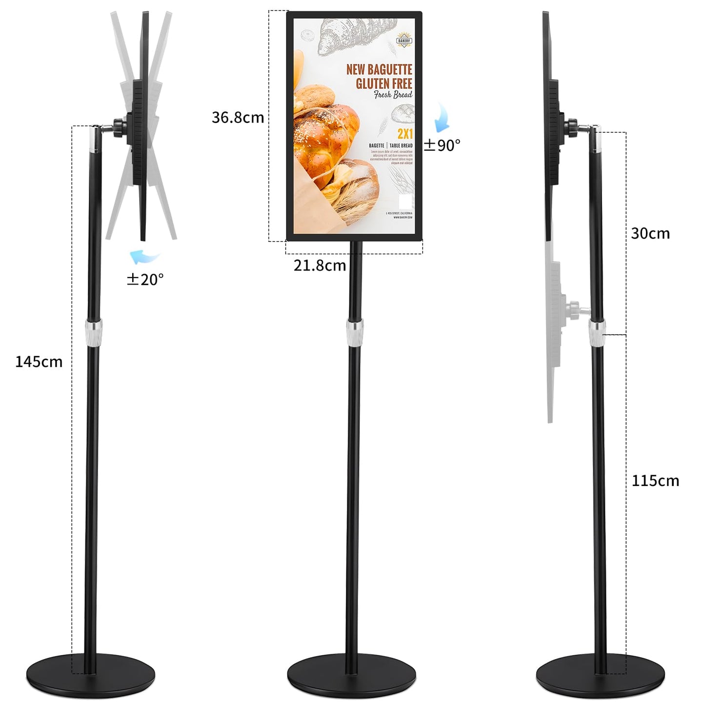 AYSTekMann 15.6" Digital Signage Display 10000 mAh Capacitive Touch Screen Advertising Display with Wireless Screen Mirroring, All in One LCD Screen HDMI-in with Android 11(2+32GB)