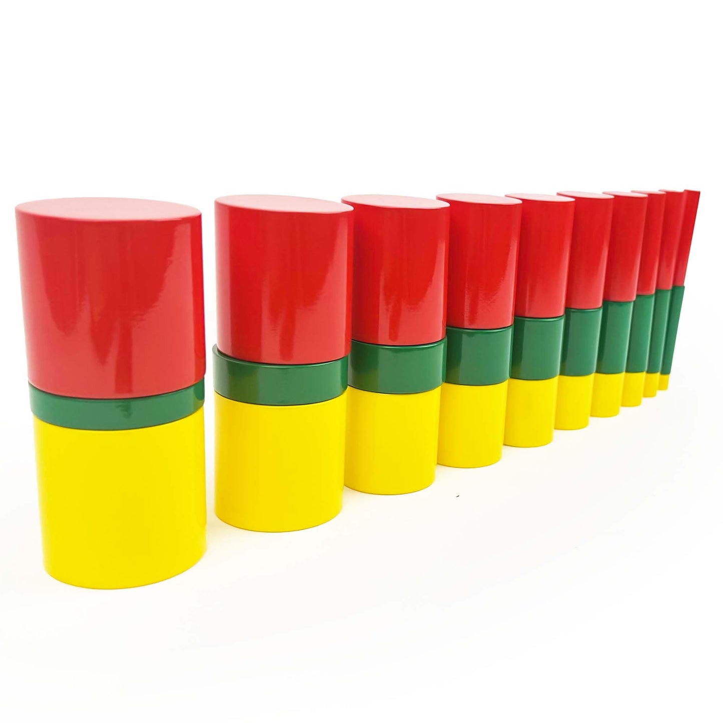 Hidoggy Montessori Knobless Cylinders(Set of 4), Early Educational Material Sensorial Toy for Toddler 3+, Preschool Learning for Kids Boy Girl Gift