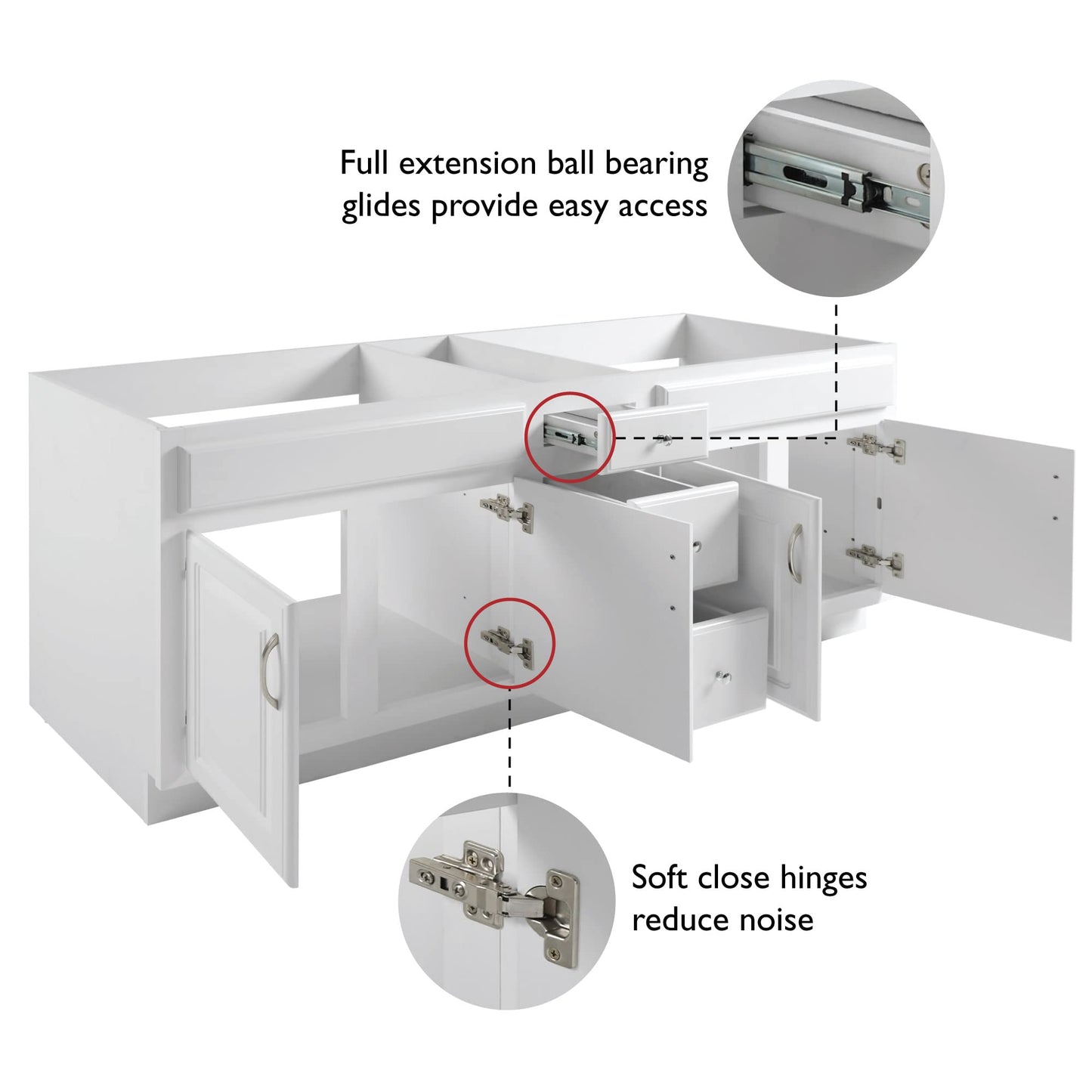 Design House Concord 72 Inch Bathroom Vanity, Ready to Assemble, Solid Wood, White – Design House, 541086