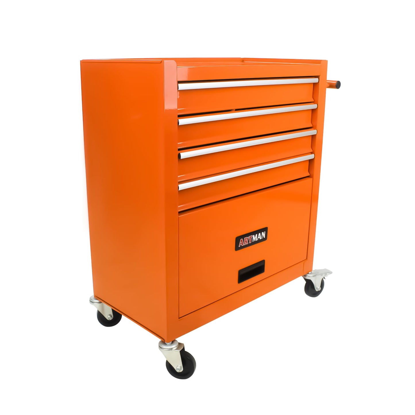 4-Drawer Heavy-Duty Rolling Tool Chest with Wheels, Steel Storage Organizer Cart with Handle, Metal Tool Cabinet for Garage, Workshop, and Repair Shop