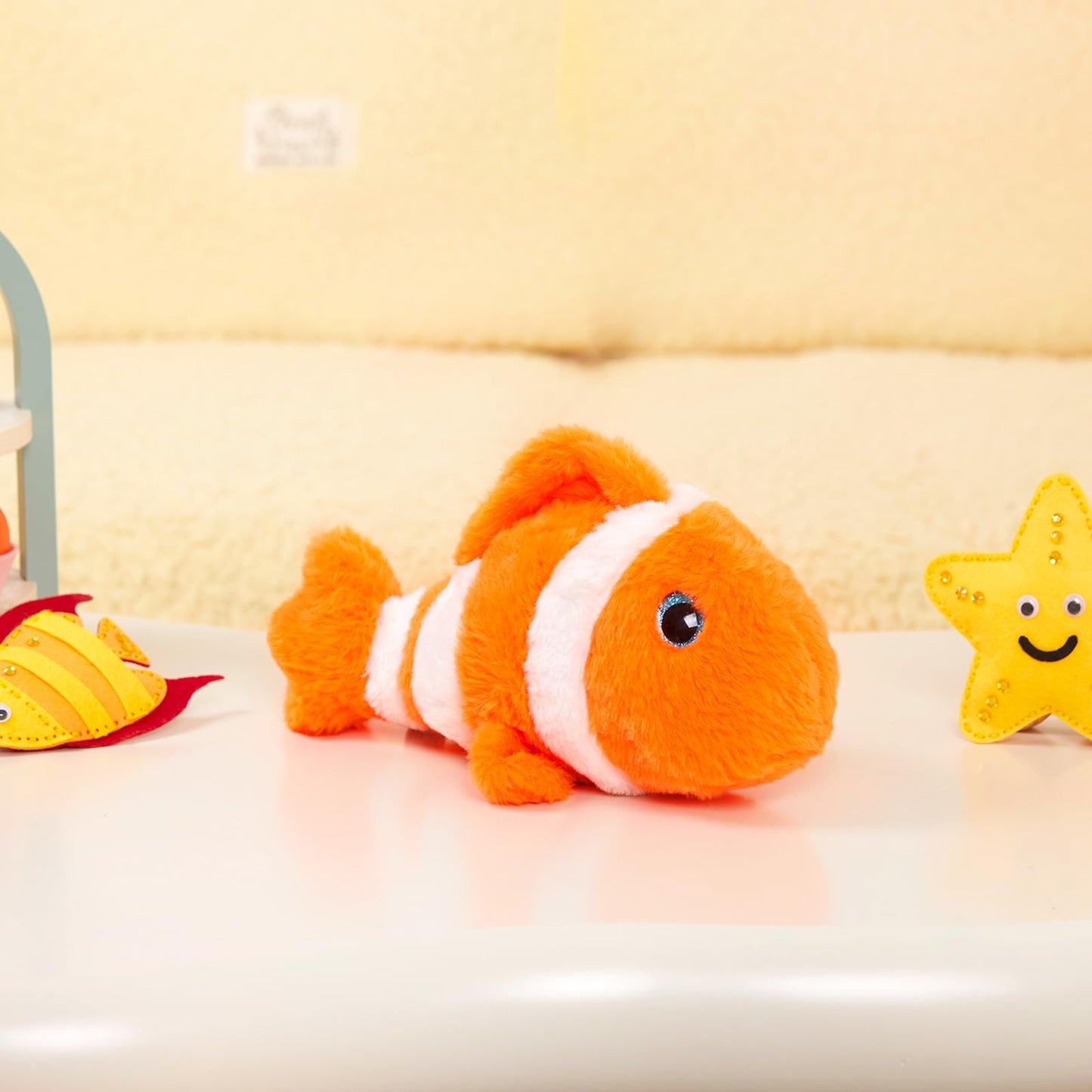Glow Guards 12" Glowing Goldfish Plush Light Up Stuffed Animals Soft Plush Pillow Birthday Gifts for Toddler Kids Girls Boys (Orange)