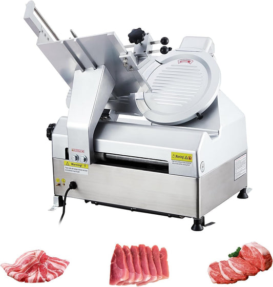 Commercial Meat Slicer, Electric Deli Slicing Machine,Electric Deli Slicing Machine with 12" Blade,Adjustable Thickness 0-15Mm, Low Noise Food Cutter for Restaurant and Home