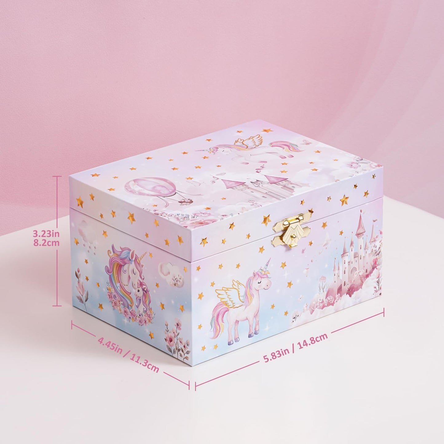 ProCase Unicorn Jewelry Box for Girls, Kids Musical Jewelry Boxes with Spinning Unicorn Doll, Birthday Gifts for Little Girls Children Toddler Ages 3 4 5 6 7 8 -Pink (Box Only)