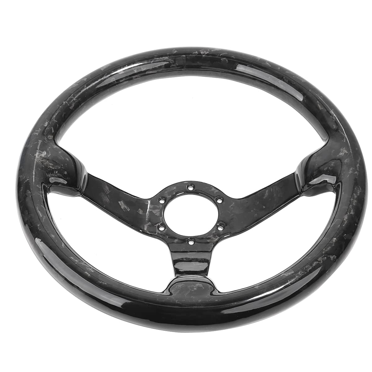 HIWOWSPORT Forged Carbon Fiber Racing Steering Wheel 14'' inch 350mm Diameter 6 Bolts