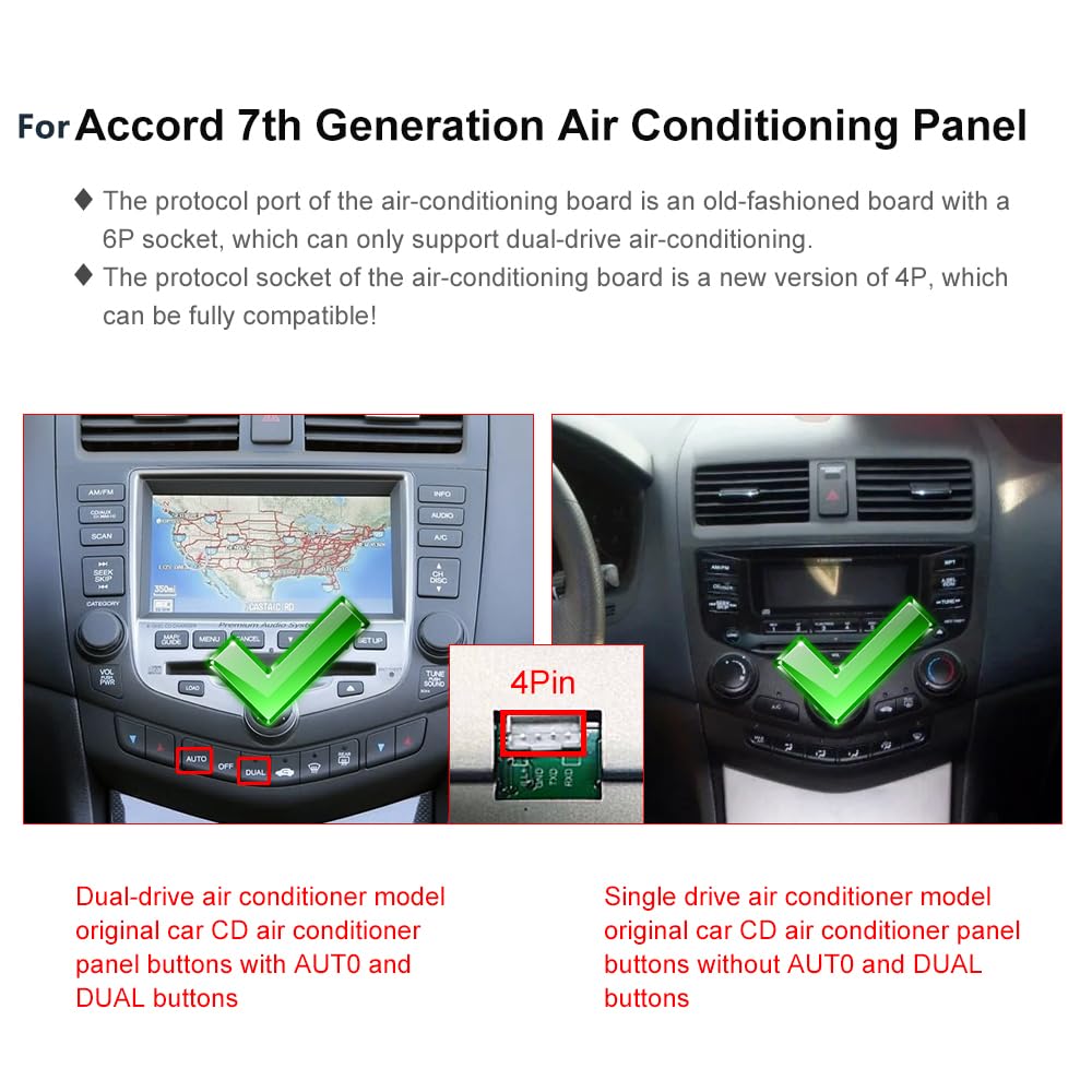 2G+64G Car Radio for Honda Accord 2003-2007, Rimoody Android 13 Car Stereo with Carplay Android Auto 10.1'' Touchscreen GPS WiFi Mirror Link Bluetooth FM/RDS HiFi SWC Backup Camera Microphone