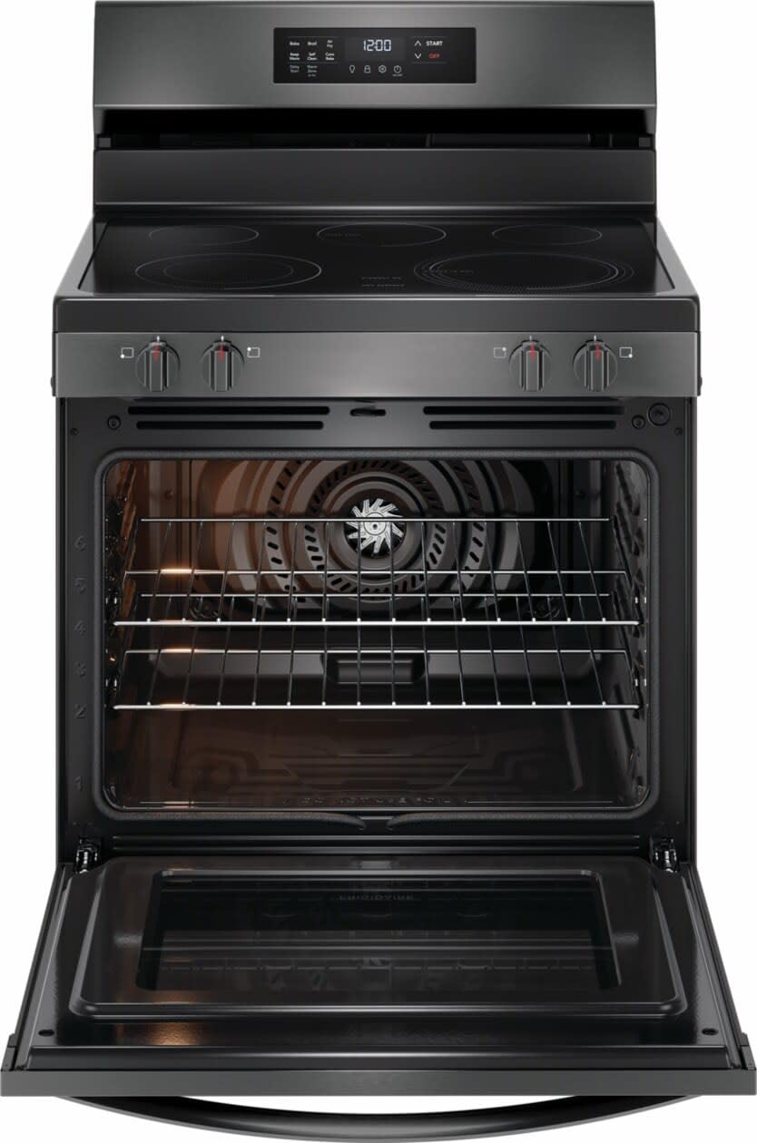 Frigidaire FCRE3083AS 30 in. 5.3 cu. ft. 5 Burner Element Freestanding Self-Cleaning Electric Range in Stainless Steel with Air Fry