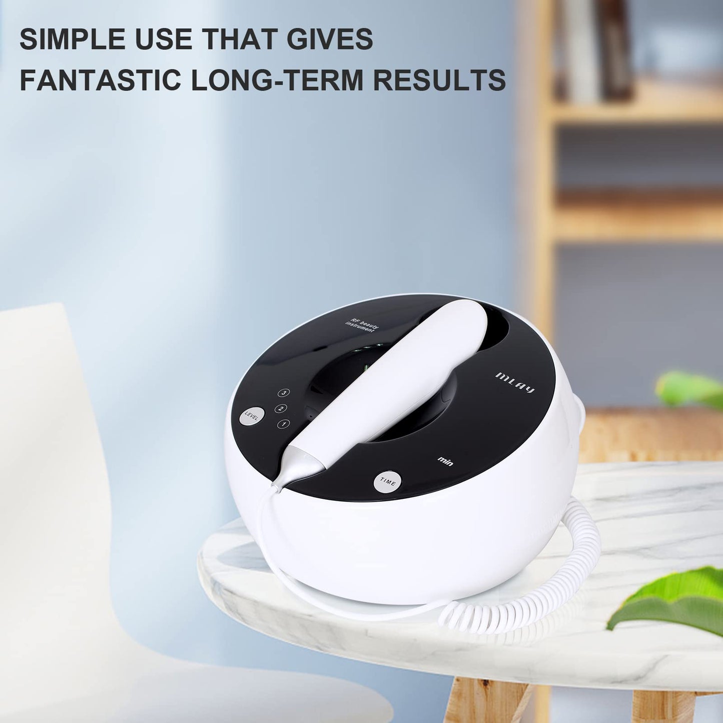 MLAY Professional RF Beauty Machine, Radio Frequency Face Machine with 2 Probes, at Home Radio Frequency Skin Tightening for Lifting, Wrinkle Reducing, Anti Aging - Salon Effects（Gel Included）