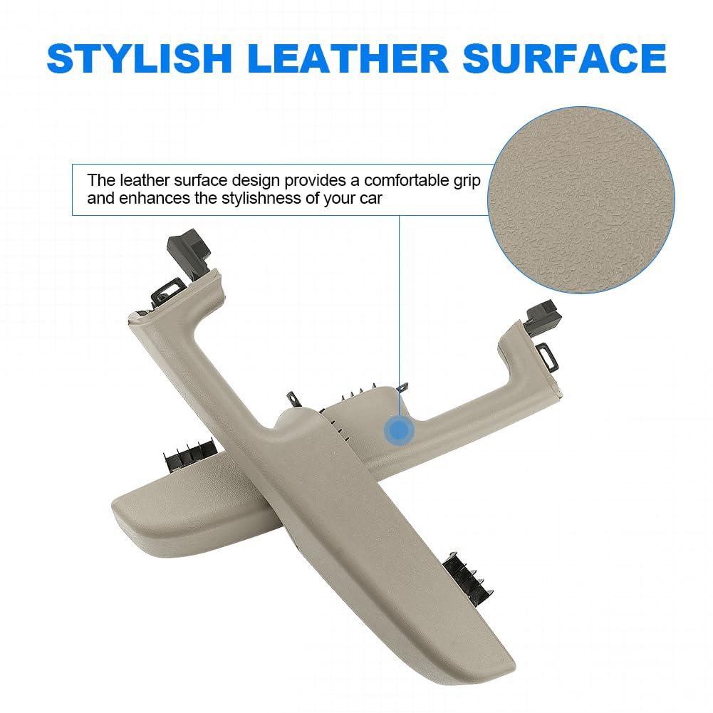 JDMON 1 Pair Front Left Driver Right Passenger Interior Door Armrest Handle Replacement for 1999-2006 Chevy Suburban Avalanche Tahoe GMC Yukon Cadillac Escalade Replacement for 88981547 15703701 Beige