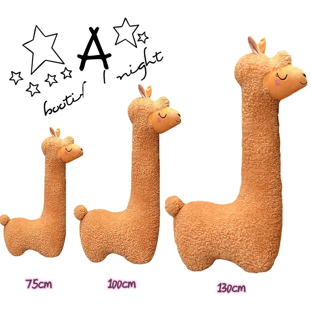 Sejiarep Alpaca Llama Plush Pillow - 51" Giant Alpaca Plush Long Body Pillow - Wife Girl Girlfriend Birthday Valentine's Children's Women's Day Gift, Brown