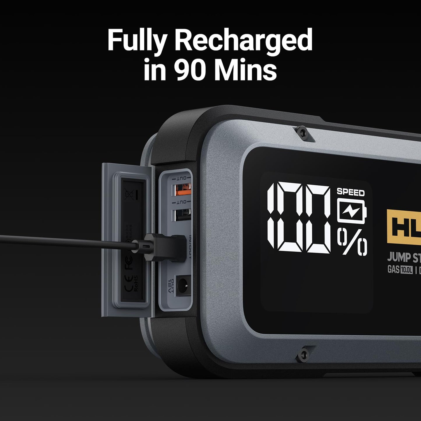 HULKMAN Alpha 100 with -40℉ Preheat Tech Smart Portable Jump Starter with Alpha Bag Max EVA Protection Case