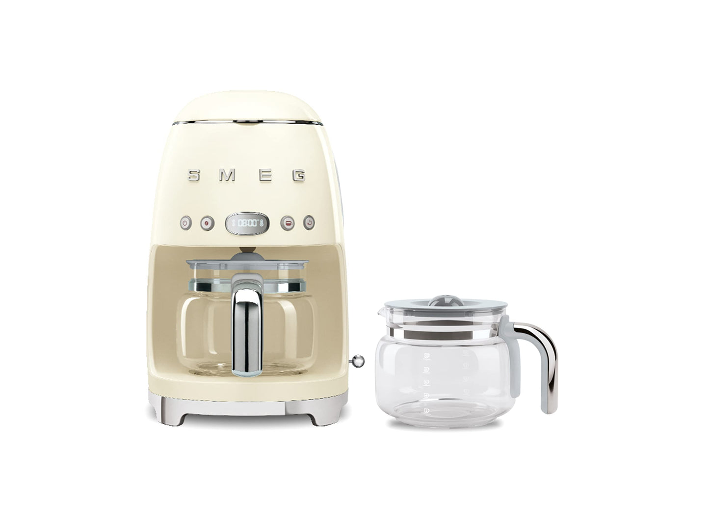 Smeg 50's Retro Drip Coffee Maker with Extra Glass Carafe (Cream)