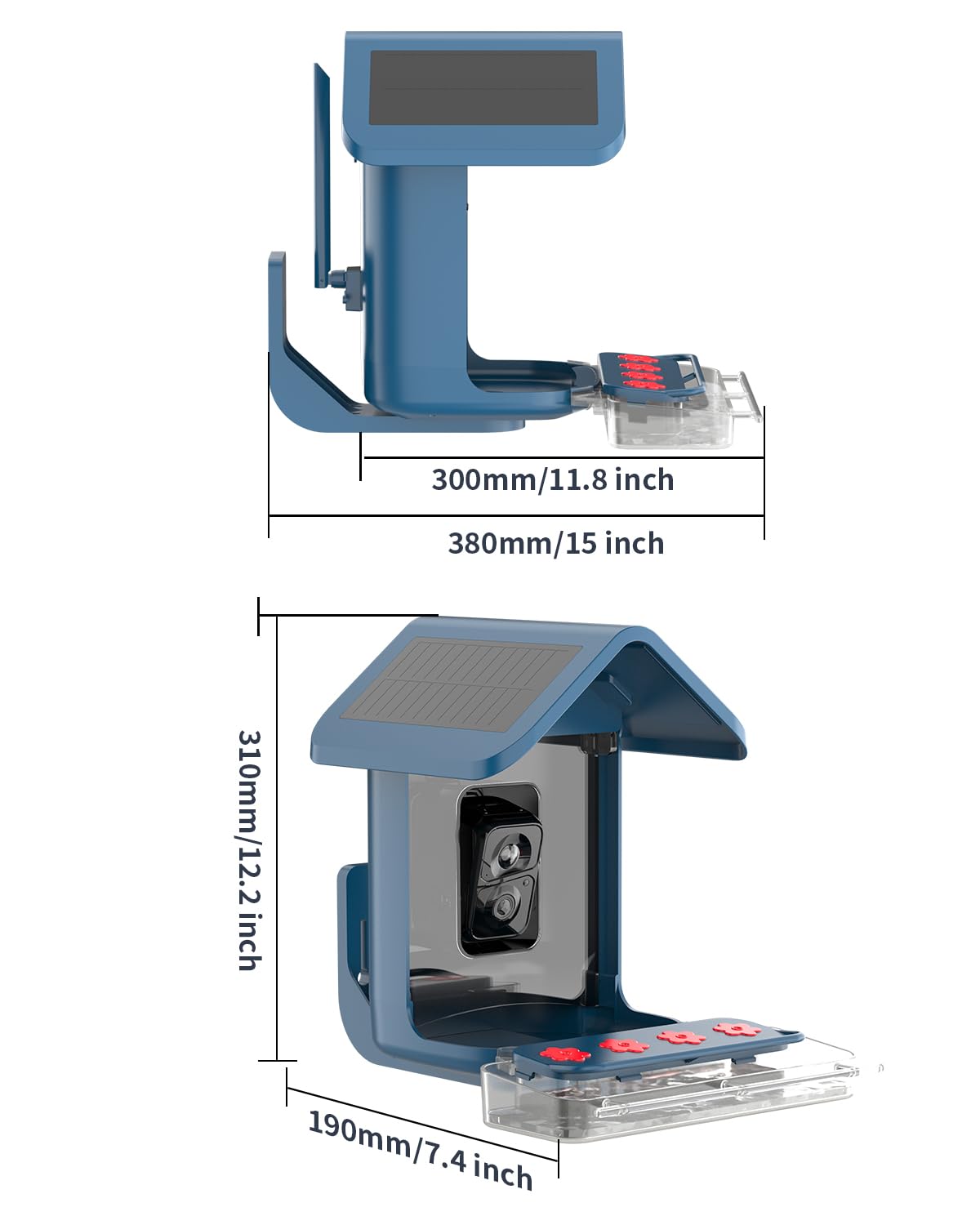 Bird Feeder with Camera Solar Powered : Smart Camera Bird Feeder 2K Live Feed Cam for Outdoor Backyard - Ai Identify Auto Capture Videos Pictures, Gifts for Birdlover Mom Dad, 2.5GHz WiFi