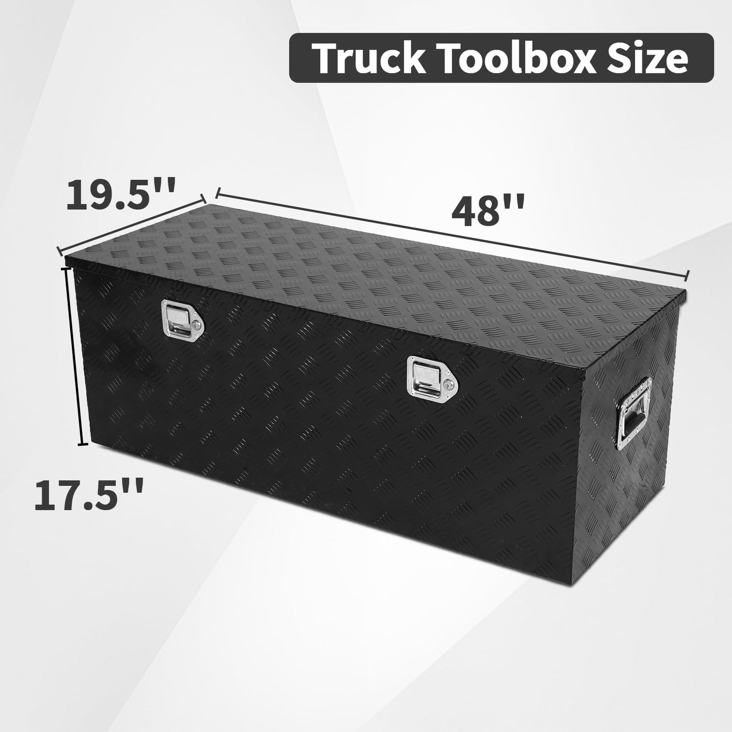 48 inch Truck Tool Box,Aluminum Truck Bed Tool Box w/Handled Locks and keys,Universal Fit for Pickup‌ Truck,Trailer,Vehicle,UTV,ATV-Black,48 X 19.5 X 17.5 inch
