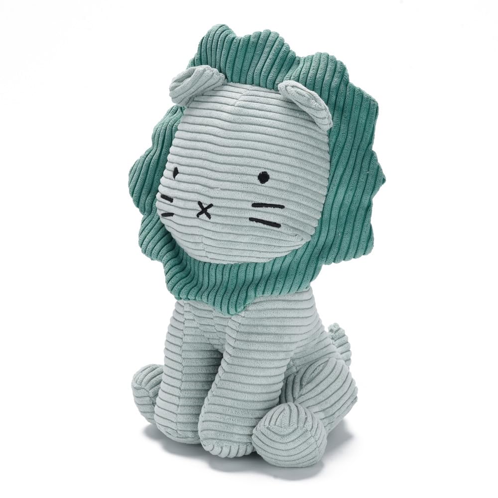 SILI FACTORY Lion Plush Corduroy (Green) 11" Stuffed Animal for Baby, Toddler, Kids, Adults - Lion Corduroy Toy-Adorable Toy Made from Kid-Friendly, Quality Material