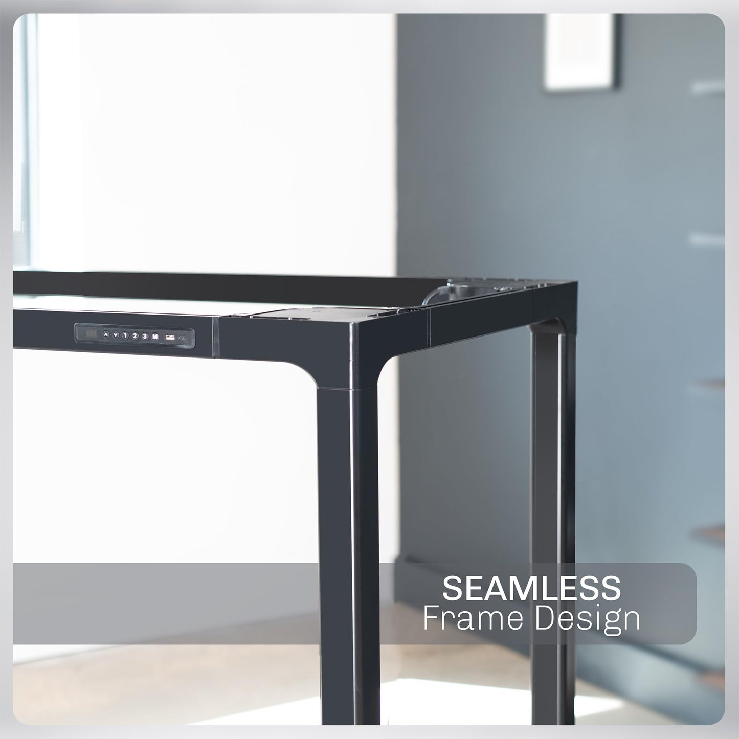 VIVO Premium Electric 4-Leg Quad Motor Standing Desk Frame for 71 x 30 inch Table Tops, Memory Controller, Frame Only, Black, DESK-F10B