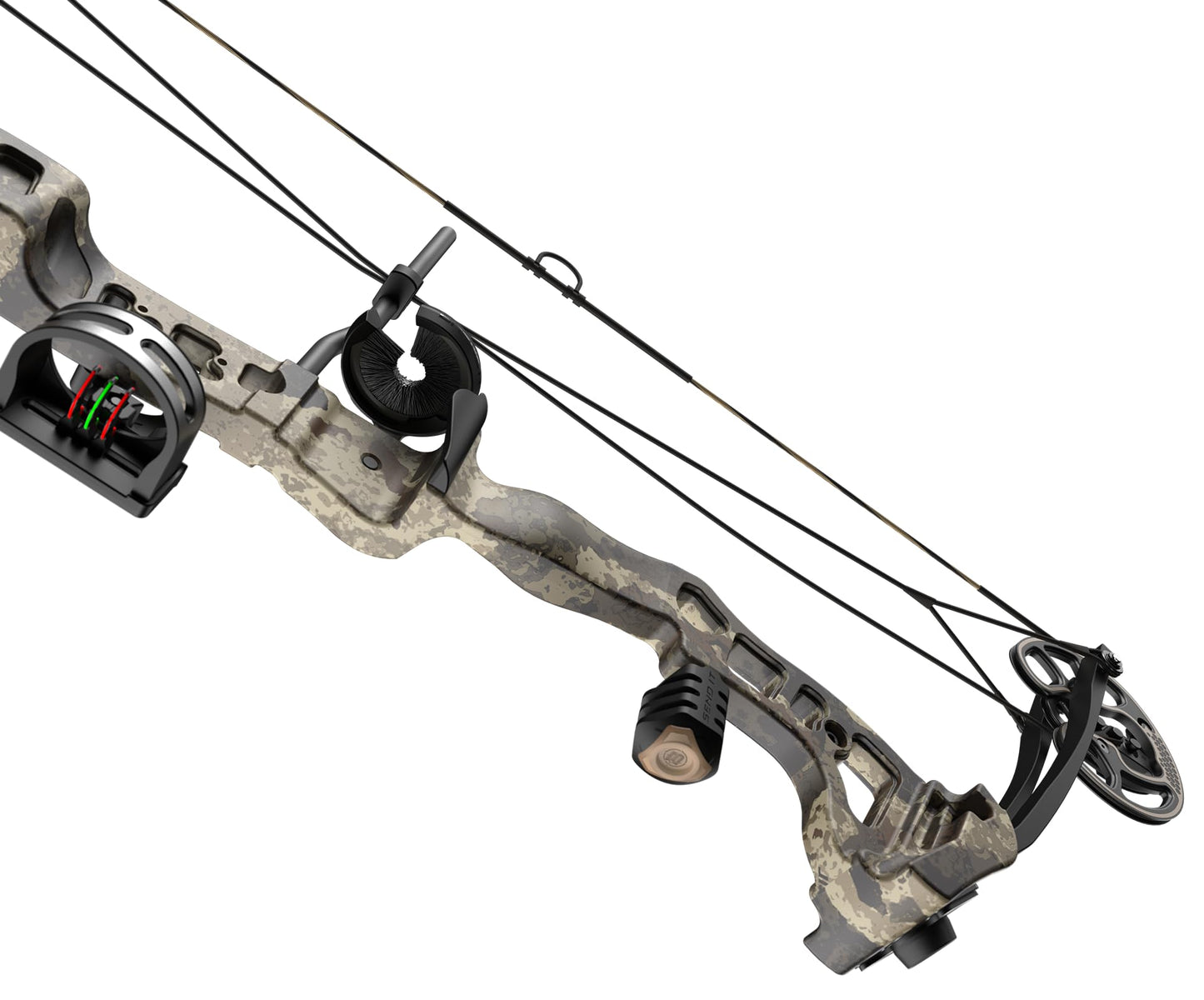 Barnett Vortex Hunter G3 Compound Bow - 45-60lb Draw Weight, 26-30in Draw Length, Veil Camo, with D Loop, Arrow Rest, Quiver, Stabilizer, Adjustable 3 Pin Fiber Optic Sight - for Teens & Adults