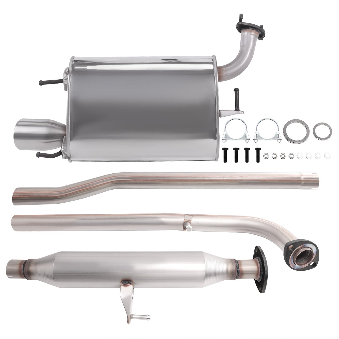 ZHRUIHAN Exhaust Resonator Muffler Pipe System Replacement kit Compatible with 2007 2008 2009 2010 Camry 2.4L，2010 2011 Camry 2.5L，Muffler and Tail Pipe，Repklace OE: 48341 53685