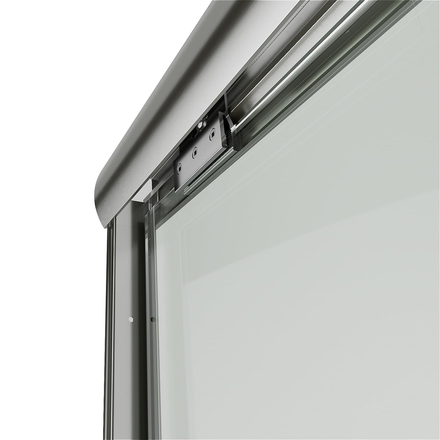 EUROTECH SHOWERS Classic 56-59" W x 72" H Semi-Frameless Double Sliding Glass Shower Door with 1/4" Clear Tempered Safety Glass (Brushed Nickel)