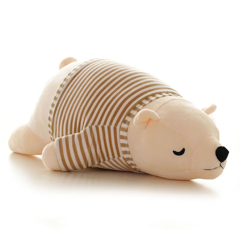 MMTTAO Stuffed Polar Bear Animal Plush Toy 20 Inch Large White Sleeping Bear Animal Stuff Soft Plushies Cute Dolls Collection Huggable Pillow Cushion Birthday Gift for Kids Child Boys Girls, 20Inches