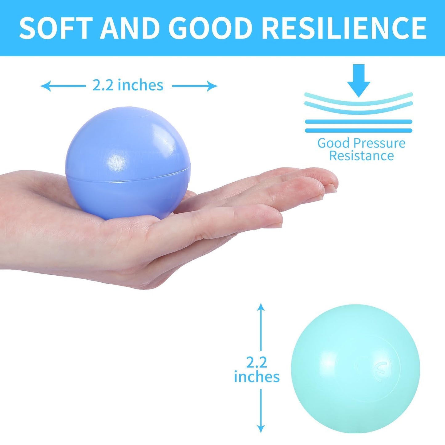 STARBOLO Ball Pit Balls- 100 200 500pcs Phthalate Free BPA Free Non-Toxic Crush Proof Play Balls Play Balls for Toddlers Kids Play Tent Pool Playhouse Playpen Party Decoration.