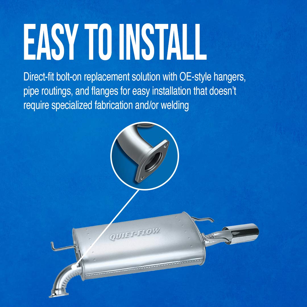 Walker Quiet-Flow 50065 Direct Fit Exhaust Muffler Assembly 2.5" Inlet (ID) 2.25" Outlet (OD) for Jeep Wrangler