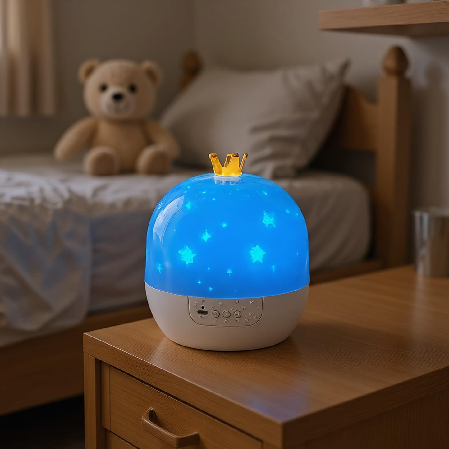 Night Light Projector, 3W ABS Soothing Lamp with Music, 360 Degree Rotating Ceiling Projector with USB Power Supply, Built-in Speaker, Bedroom, Home