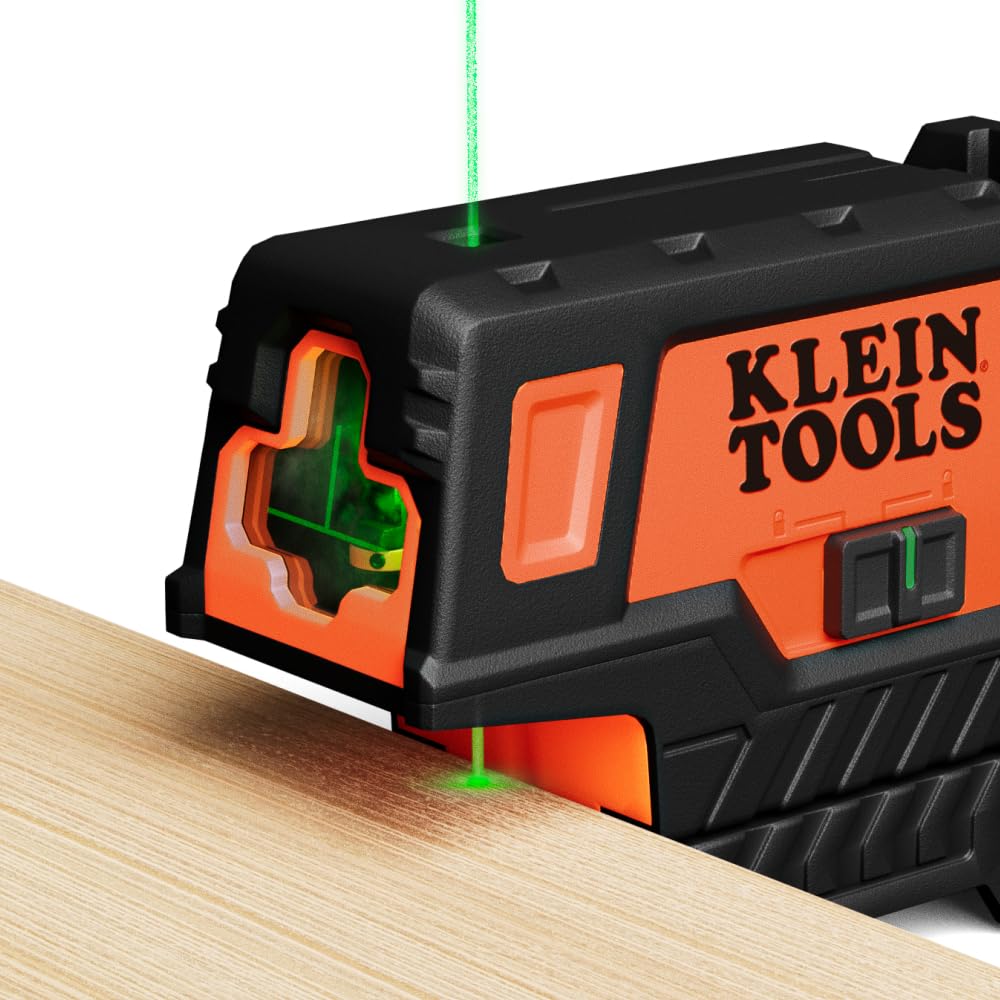 Klein Tools 93MCLPG Compact Self-Leveling Laser Level with Plumb Spot, Bright Green Cross Line, 75-Foot Range, Laser Class 2, Power Output <1mW, Magnetic Mount