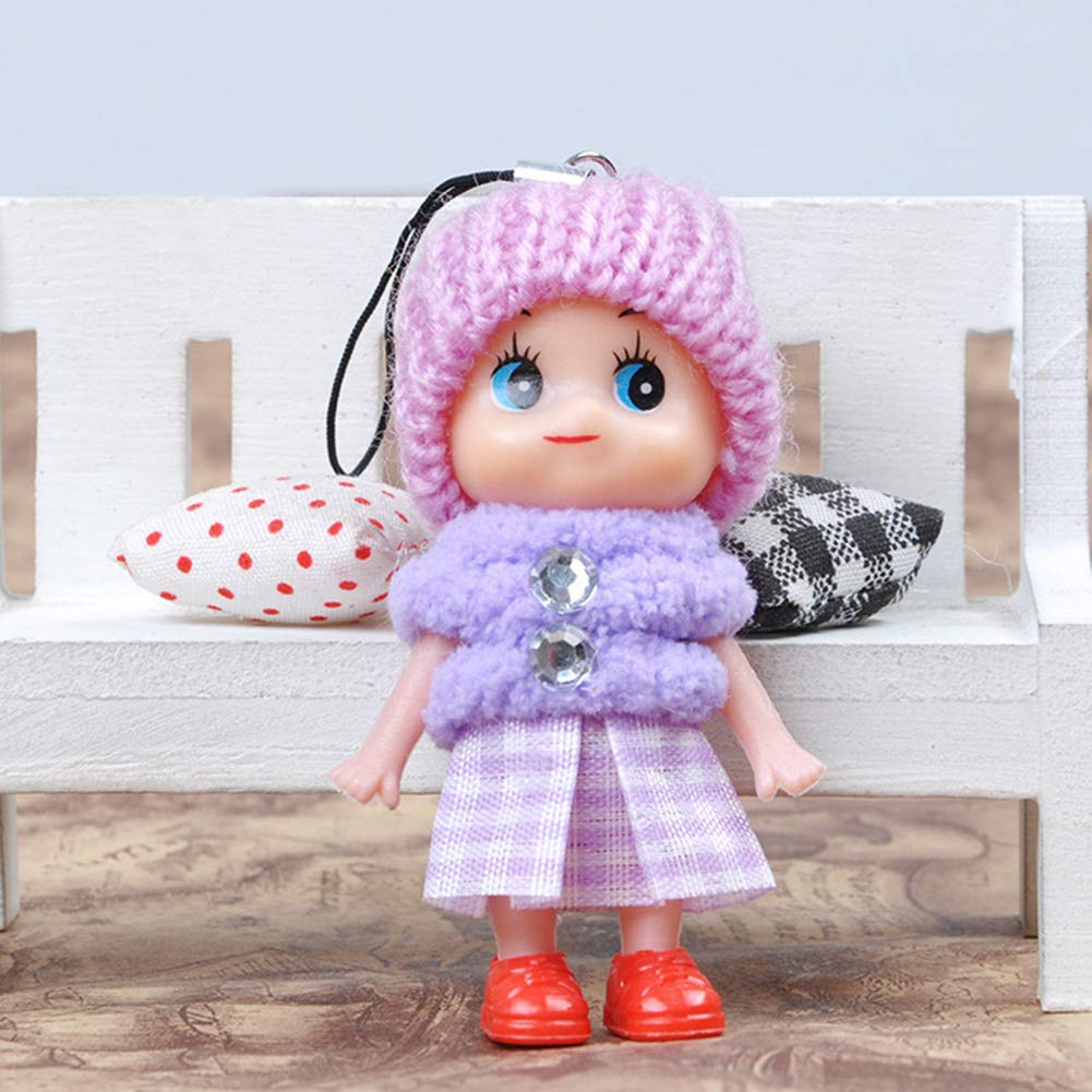 DDJYP 12pcs Tiny Dolls Silicone Princess Mini Doll for Girls DIY Miniature Dollhouse Kit with Miniature Clothes, Decoration Little Dolls Christmas Festival Reborn Baby Stuff Gift & Bag Accessories