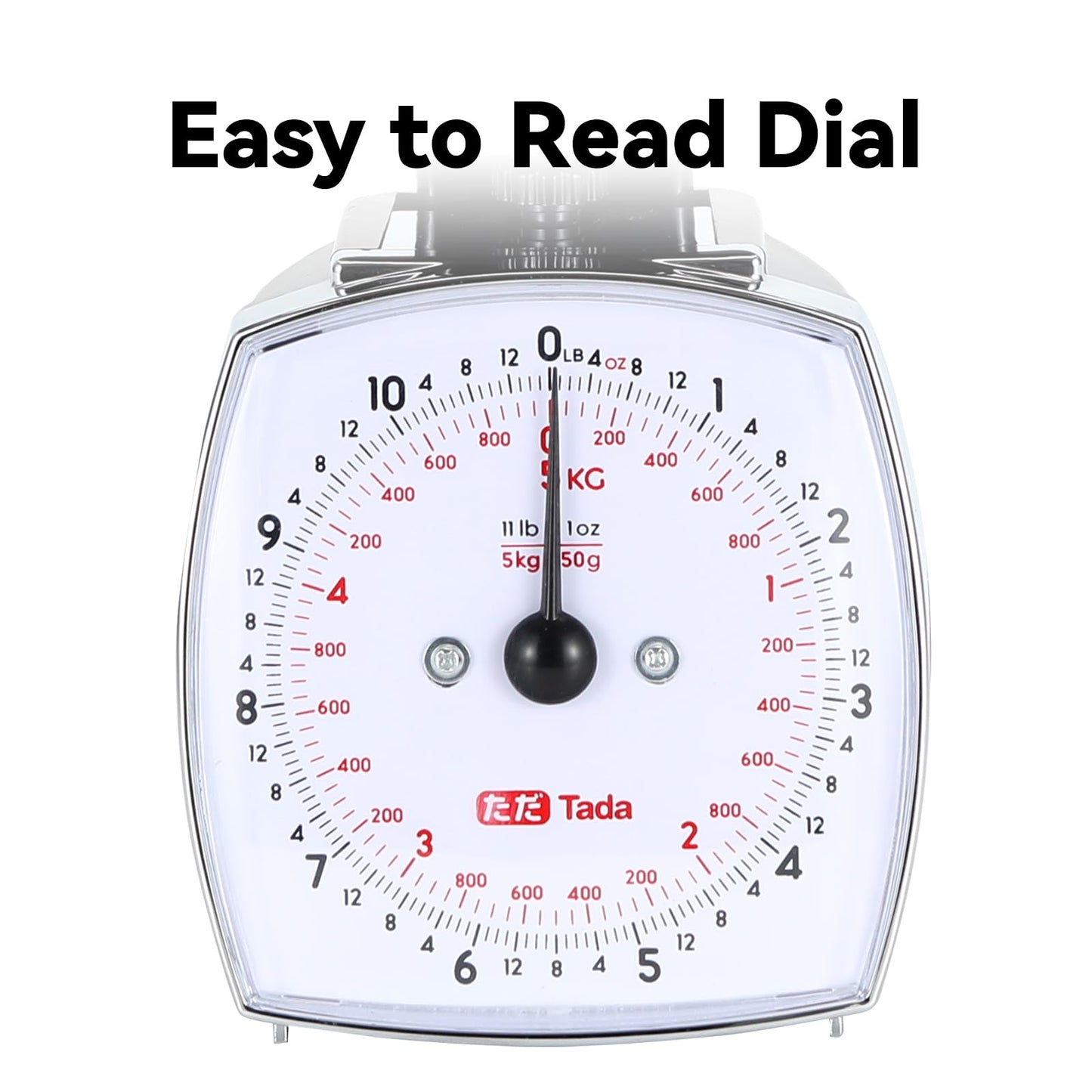 Tada 11lb Analog Food Scale Mechanical Dial Kitchen Scale, Removable Measuring Cup, Tare Function, Kitchen Friendly