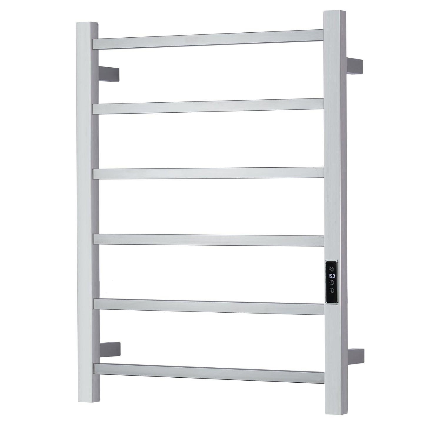 BLARALA Heated Towel Racks for Bathroom, Wall Mounted Electric Towel Warmer Racks with Timer & Temperature Control, Stainless Steel Towel Heater for Bathroom (Square-Brushed 6 Bars)