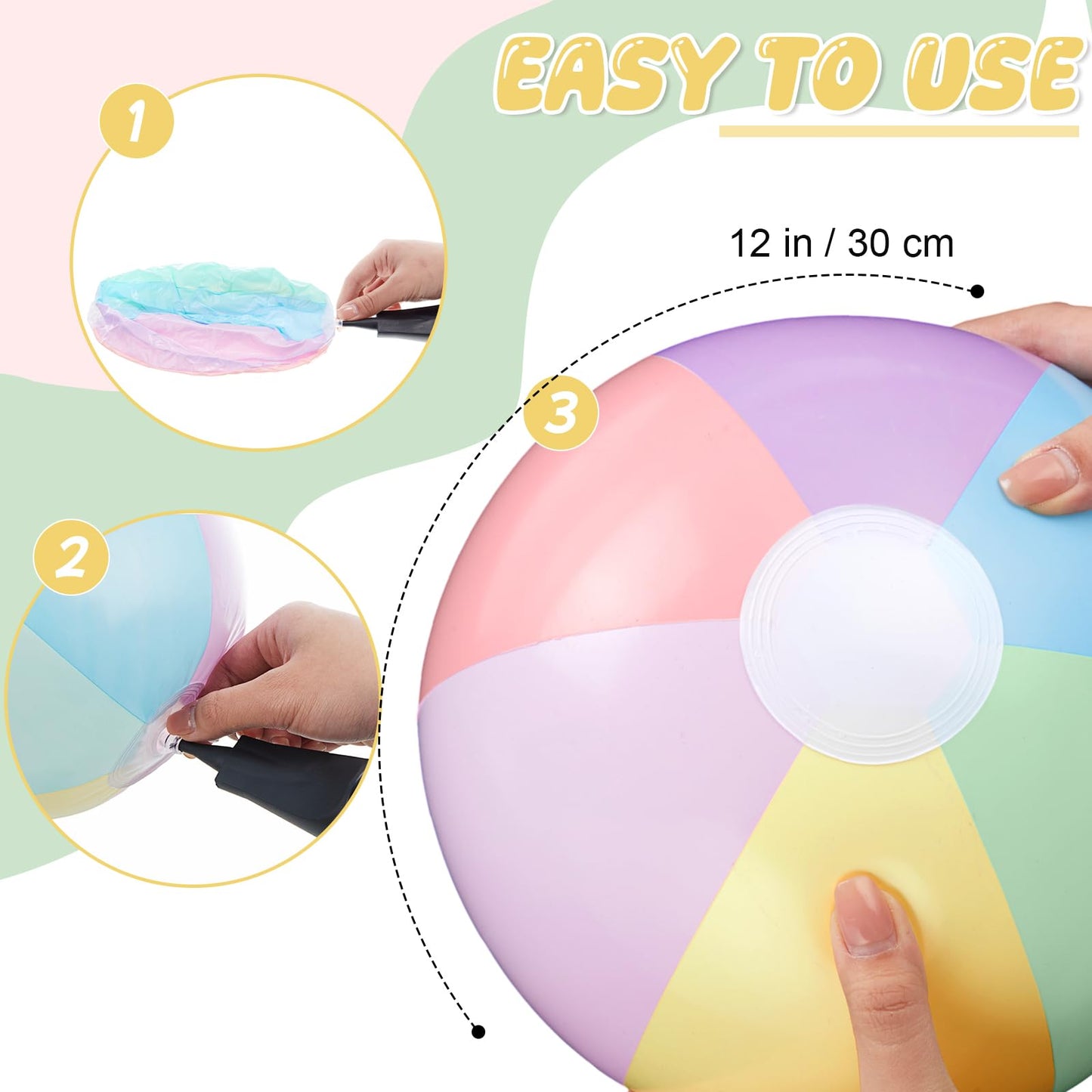 Lunmon 72 Pcs Beach Toys for Kids 24 Set Sand Buckets Shovels Bulk Pastel Beach Balls Inflatable Sand Toys for Girls Boys Toddlers Games Birthday Summer Pool Party Favor (Macaron, Stylish)