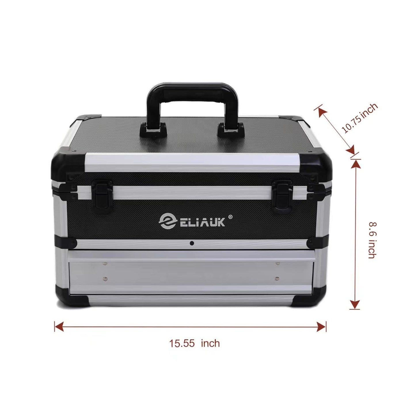 ELIAUK Tool Box Hard Case Tool Organizer Storage Cabinet Carry Case Tool box with Drawers(Silver)