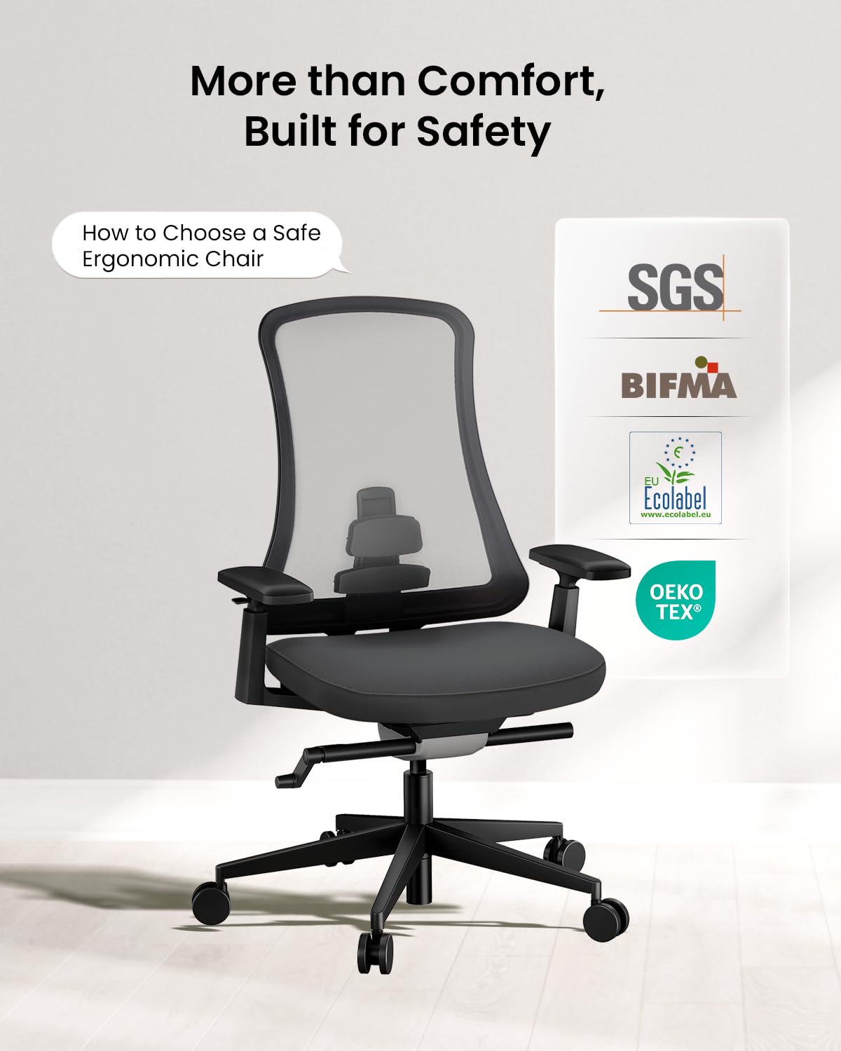 ProtoArc Ergonomic Office Chair - Flexer Pro Mesh Desk Chair with Lumbar Support, Slide Seat & 4D Armrests, Breathable Mesh from Wintex, Tilt Lock, Metal Base | for Home & Computer Work - Black