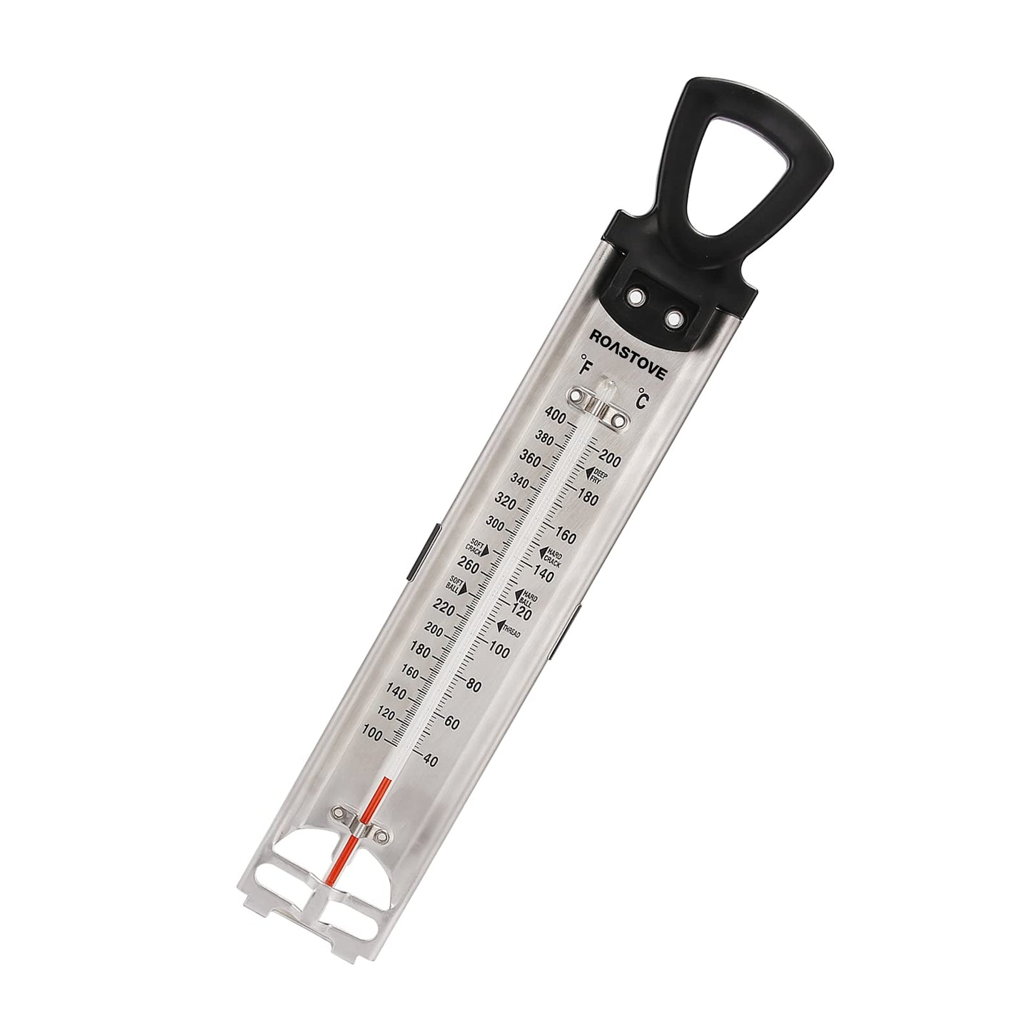 Roastove Candy/Jelly/Deep Fry Stainless Steel Thermometer with Pot Clip & Hanging Hook-50PACKS