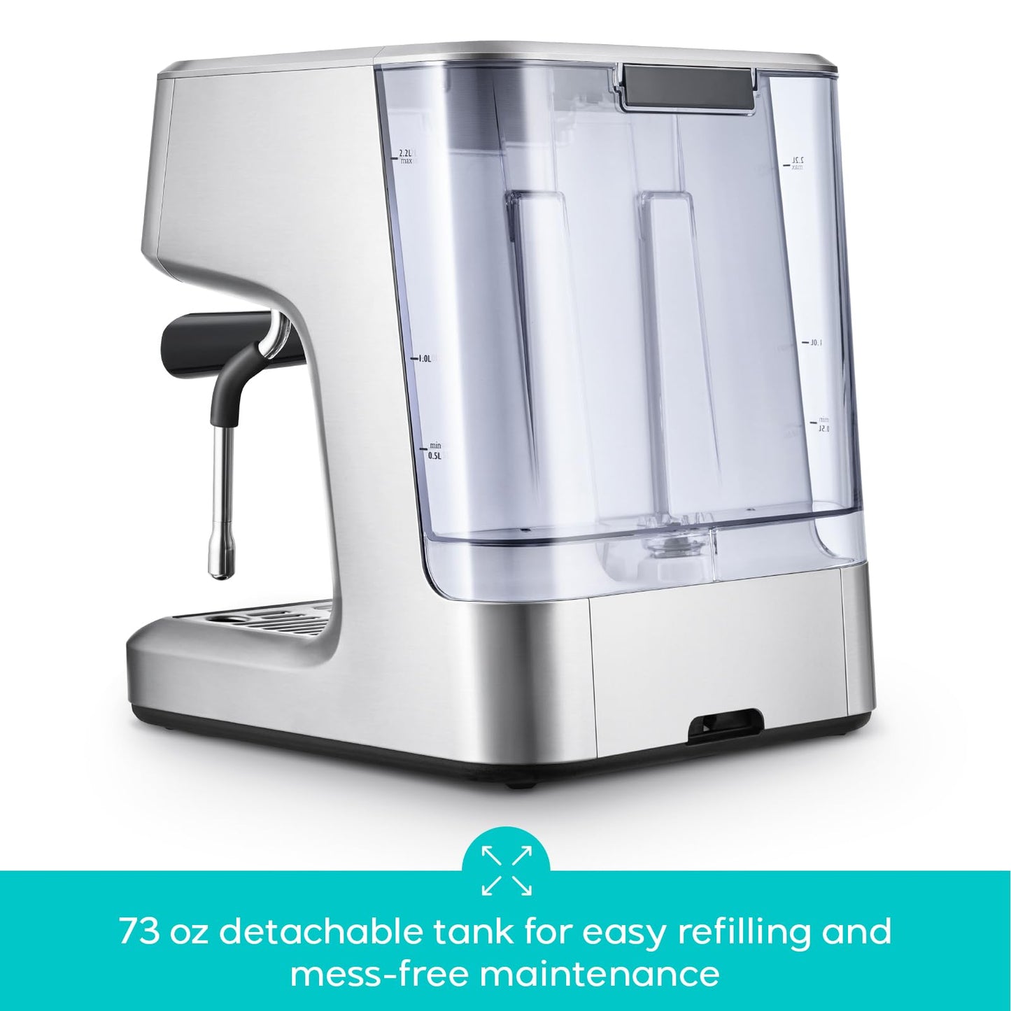 CASABREWS Ultra Espresso Machine with LCD Display, Espresso Maker with Powerful Milk Frother, Customizable Brewing Temperature, Provides Barista-Level Lattes and Cappuccinos, Gift for Men & Women