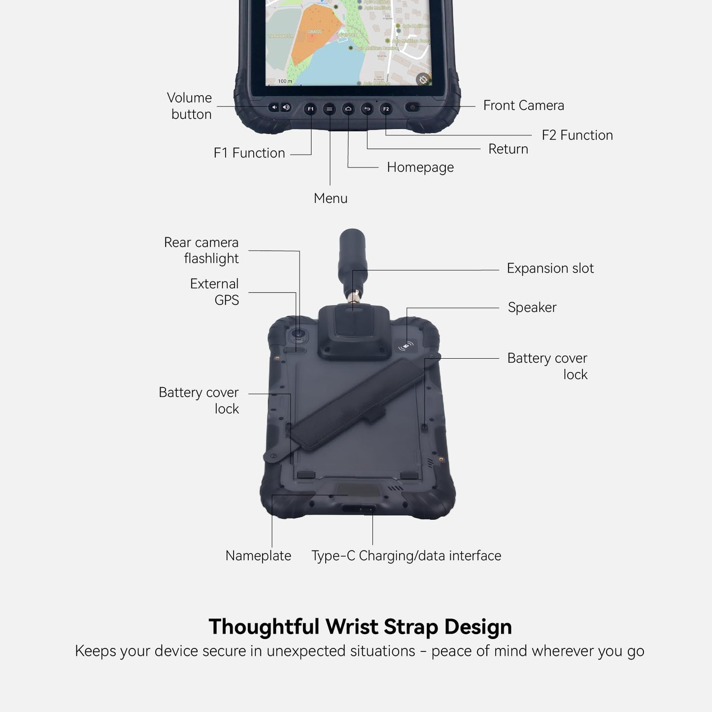 SingularXYZ T8 Pro GNSS GPS RTK Rover - High-Precision GIS and Surveying Device 8" HD Touch Screen, Centimeter-Level Handheld Survey Tablet, Android 10 OS Long Battery Life, High Compatibility RTK