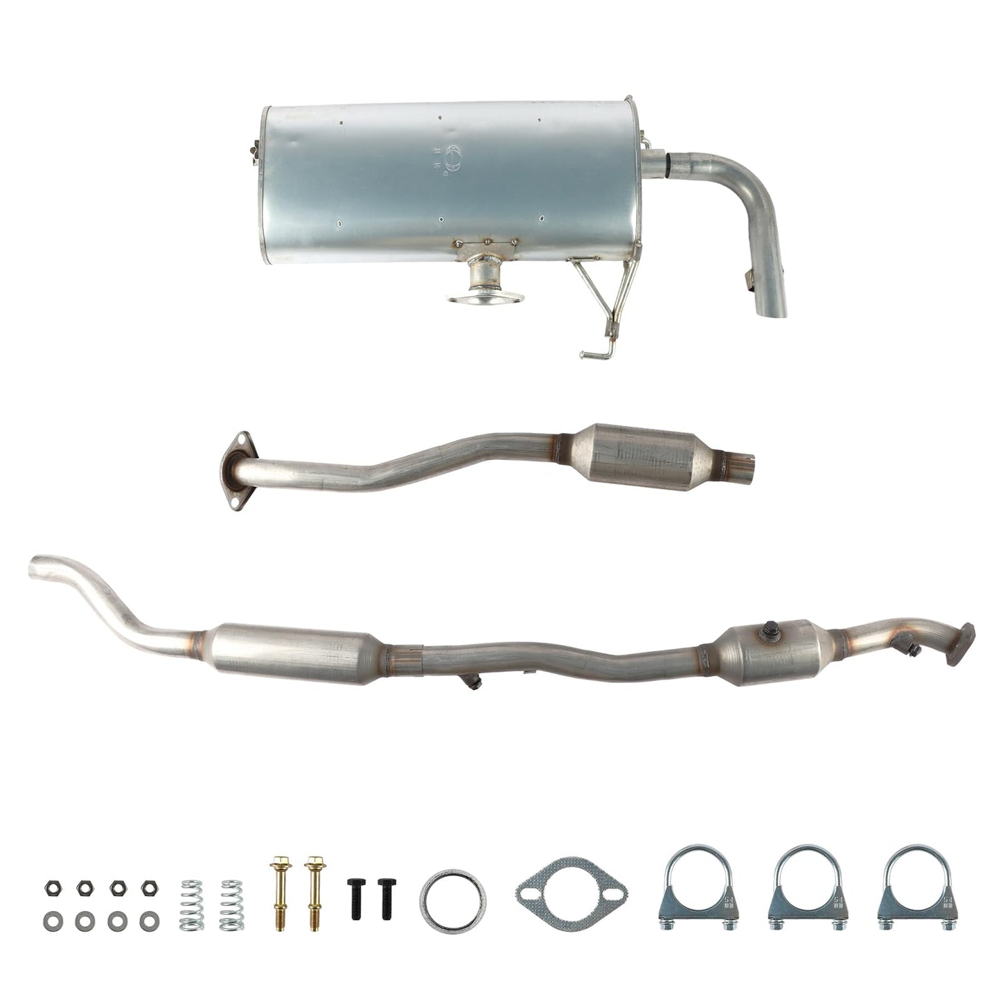 LELEHOKA Catalytic Converter Resonator Muffler Exhaust System Kit Direct-Fit Compatible with 2009 2010 2011 Mitsubishi Lancer 2.0L/2.4L AWD High Flow Design