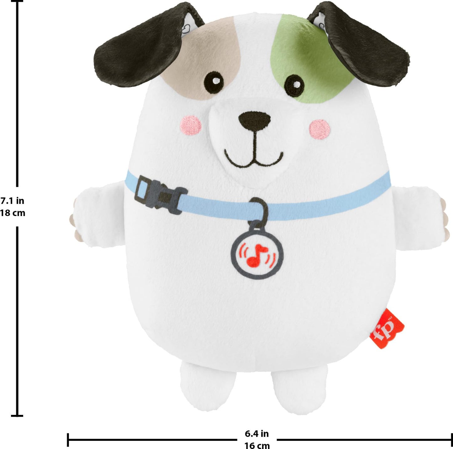 Fisher-Price Baby Toy Calming Vibes Puppy Soother Plush Portable Sound Machine with Vibrations for Newborns 0+ Months