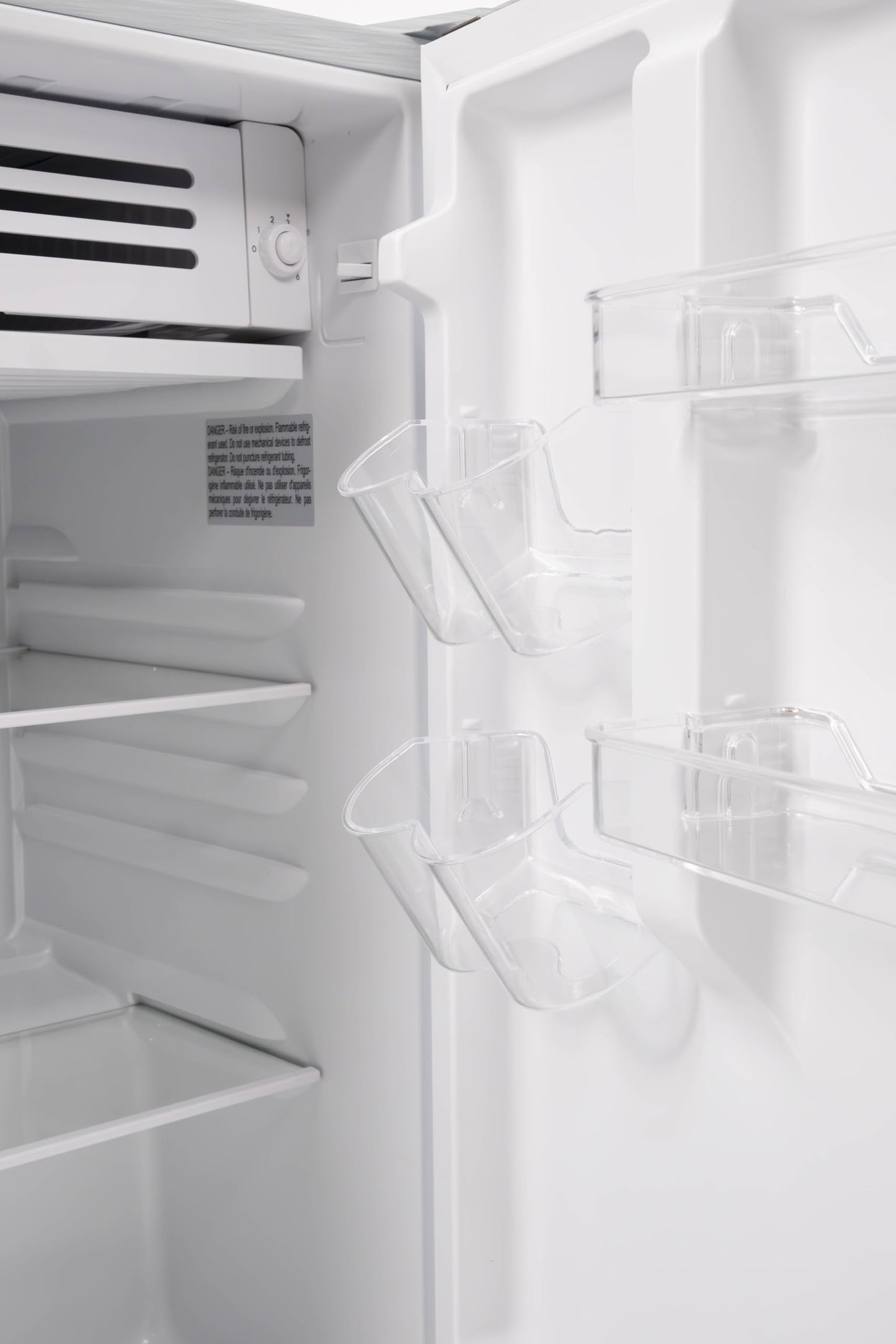 Frigidaire Mini Refrigerator, Compact Freezer Compartment, Adjustable Thermostat Control, Reversible Door, Contemporary Series, 4.5 cu ft, Platinum