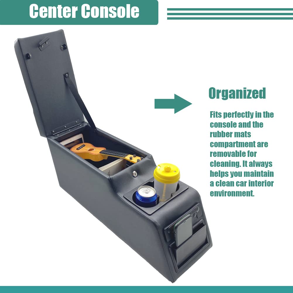 MOOSUN 31515 Denim Black Deluxe Locking Center Console for Jeep CJ-5 1976-1983, CJ-7 1976-1986, Wrangler YJ 1987-1995