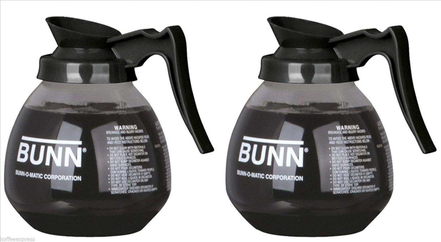 Coffee Pot Decanter/Carafe, 2 Black Regular, 12 Cup Capacity, Set of 2,