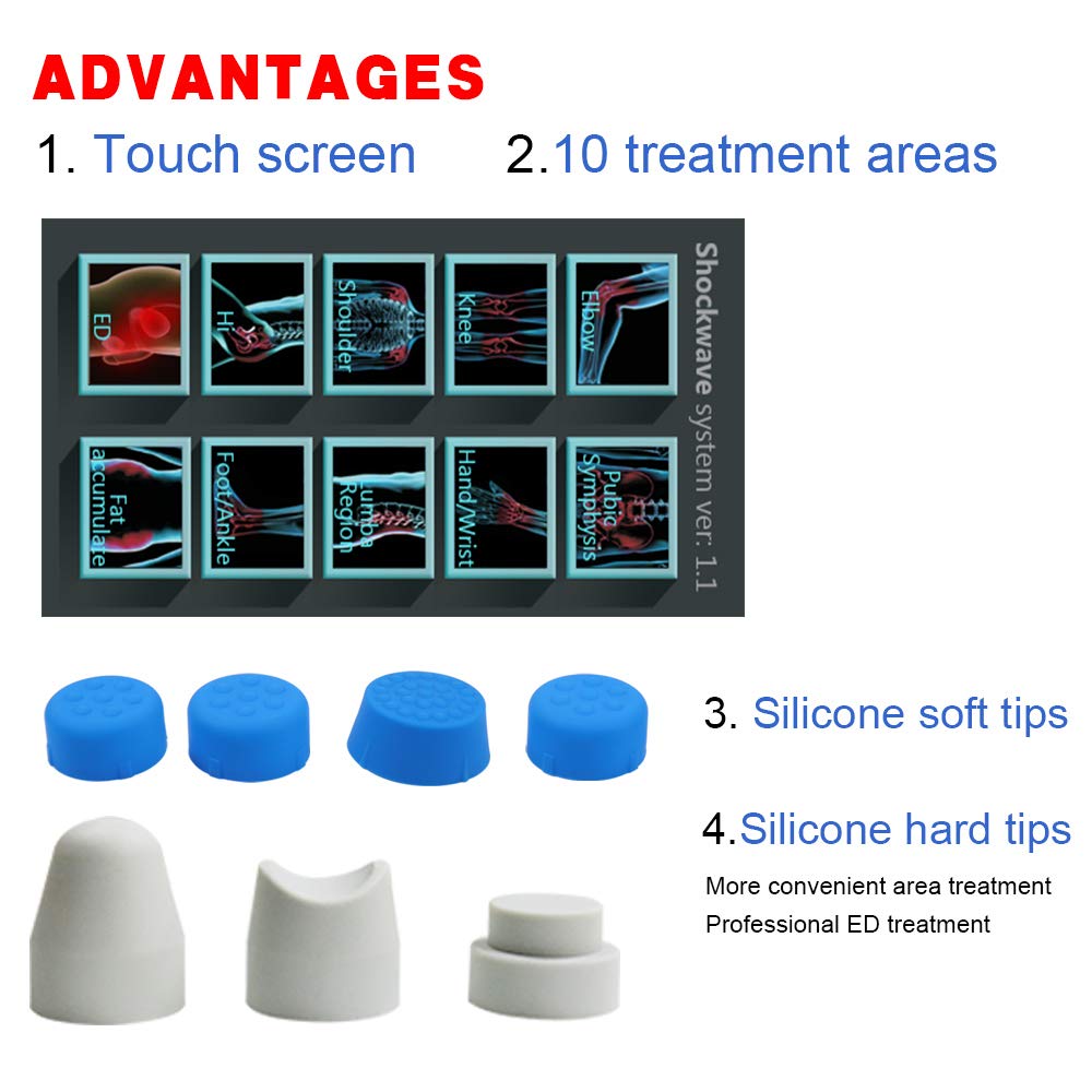 Nulatool Shockwave Therapy Machine Body Muscle Relaxation Massager Tool Shock Wave Pain Relief with 7 Heads-SW18A
